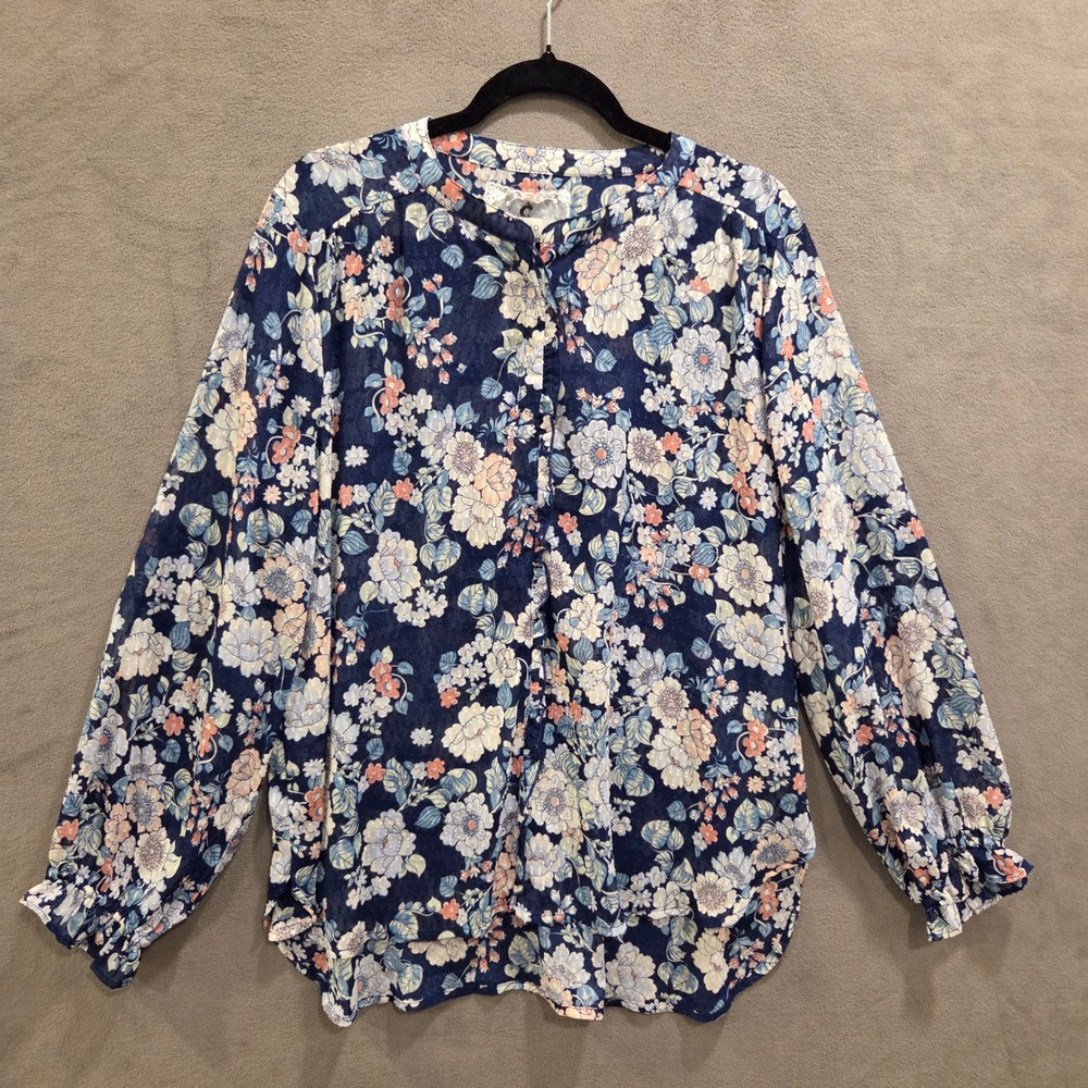 Cupio Floral Blouse Women's Size XL Boho Cottagecore Romantic Casual Feminine